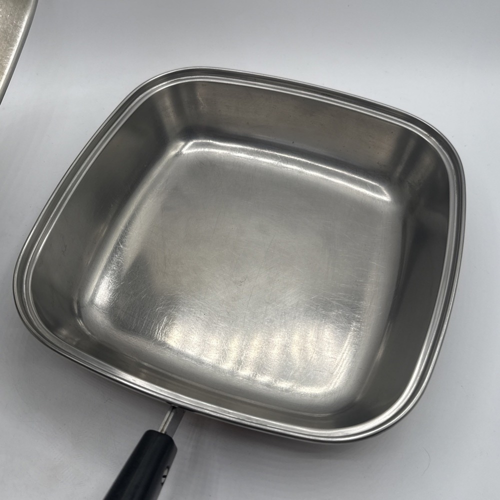 Revere Ware USA Small Square Copper Bottom Pot Fry Pan Skillet Bacon Clean - Picture 6 of 15